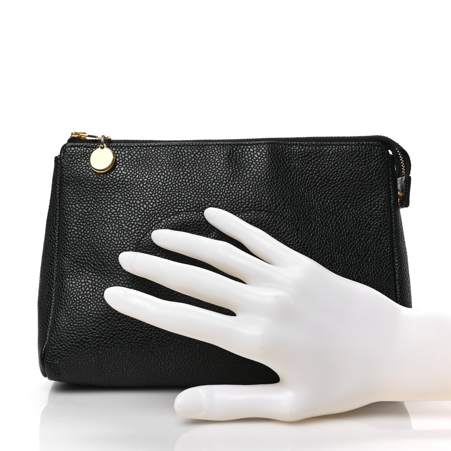 Chanel Caviar Timeless CC Cosmetic Pouch Bag Black 2 of 6
