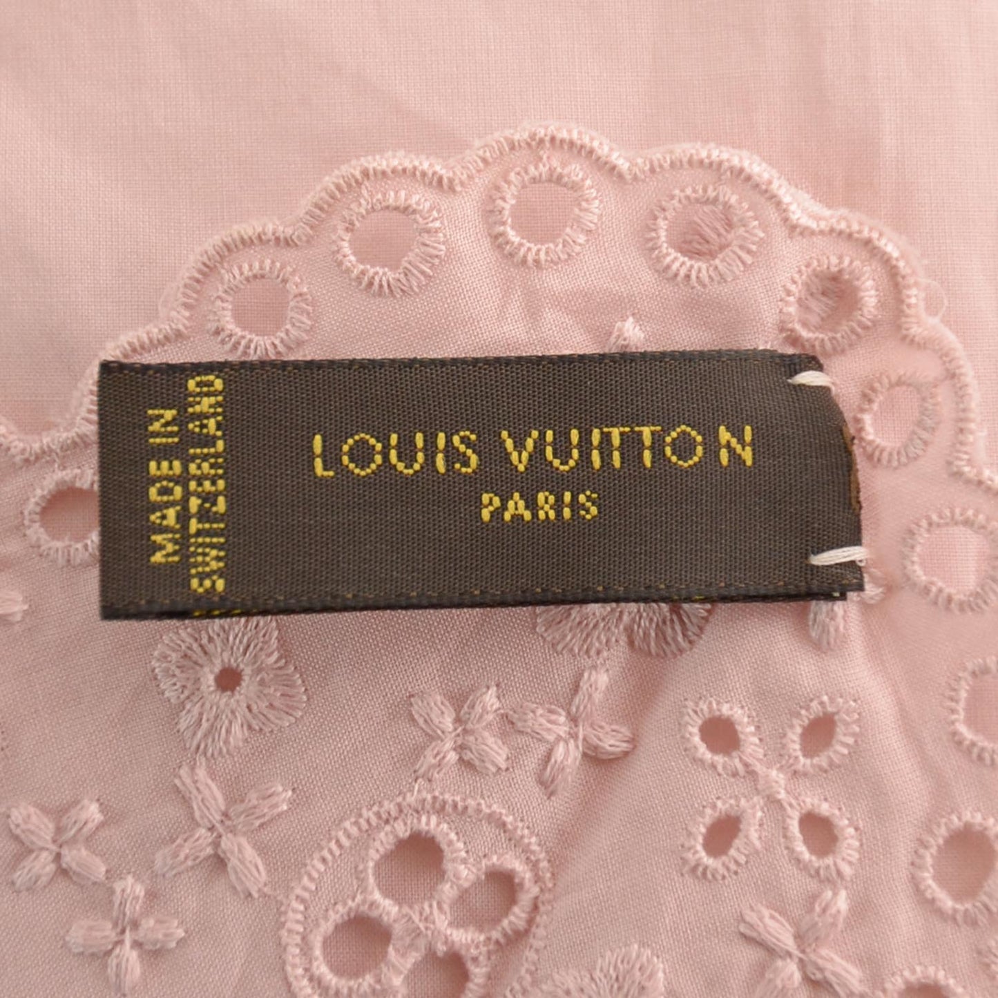 Embroidered Eyelet Bandana Scarf Pink
