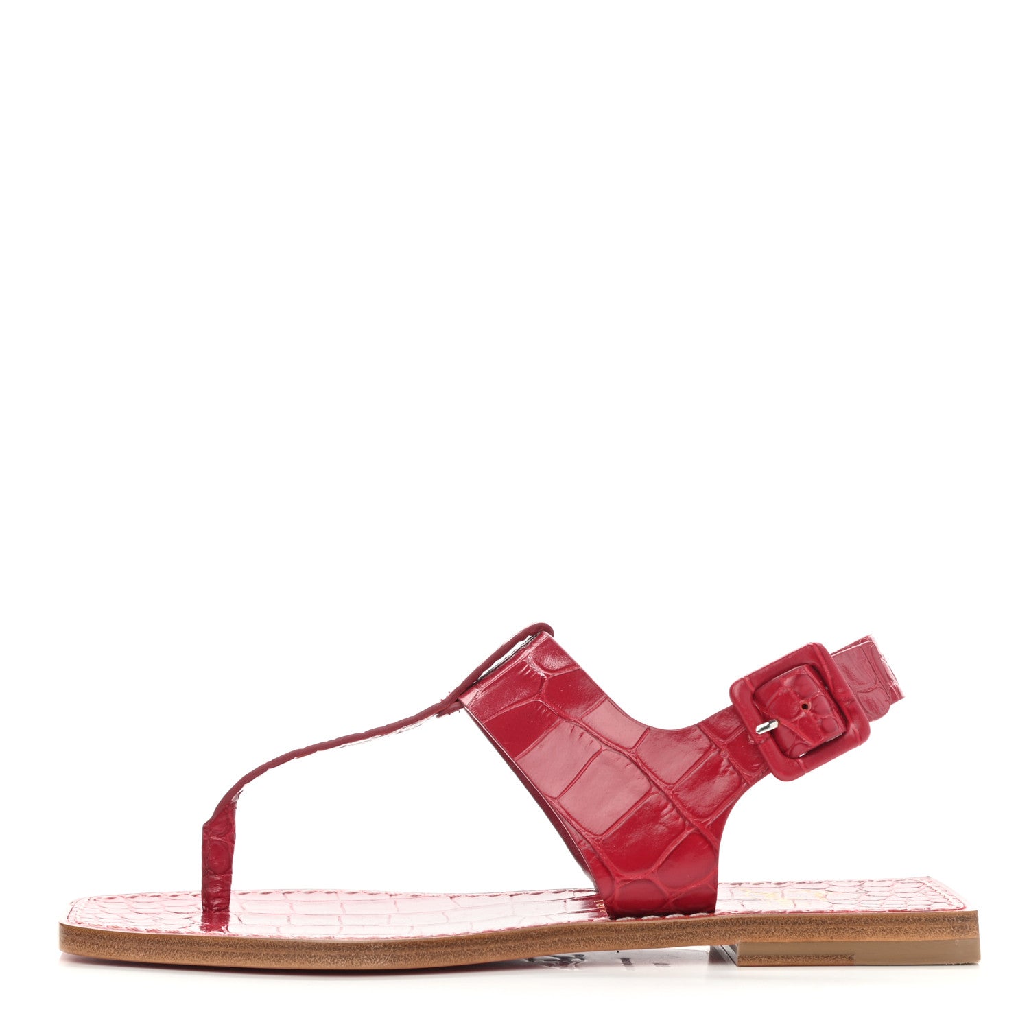 Christian Louboutin Calfskin Alligator Embossed Cubongo Flat Sandals 36 Persan 1 of 7
