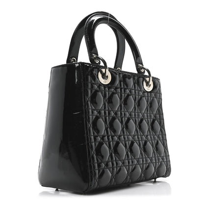 Christian Dior Patent Cannage Medium Lady Dior Black 3 of 10