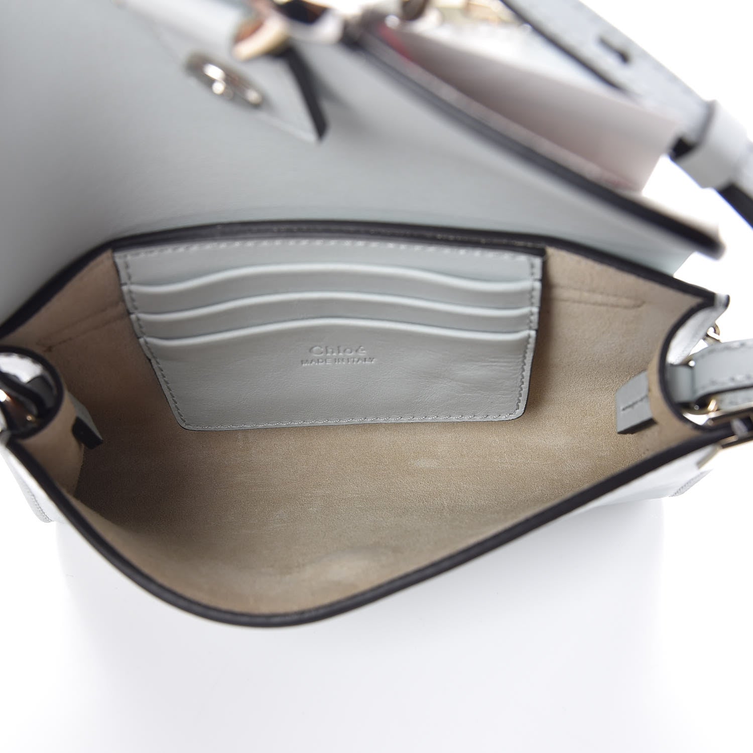 Chloe Suede Calfskin Mini Faye Shoulder Bag Airy Grey 5 of 8
