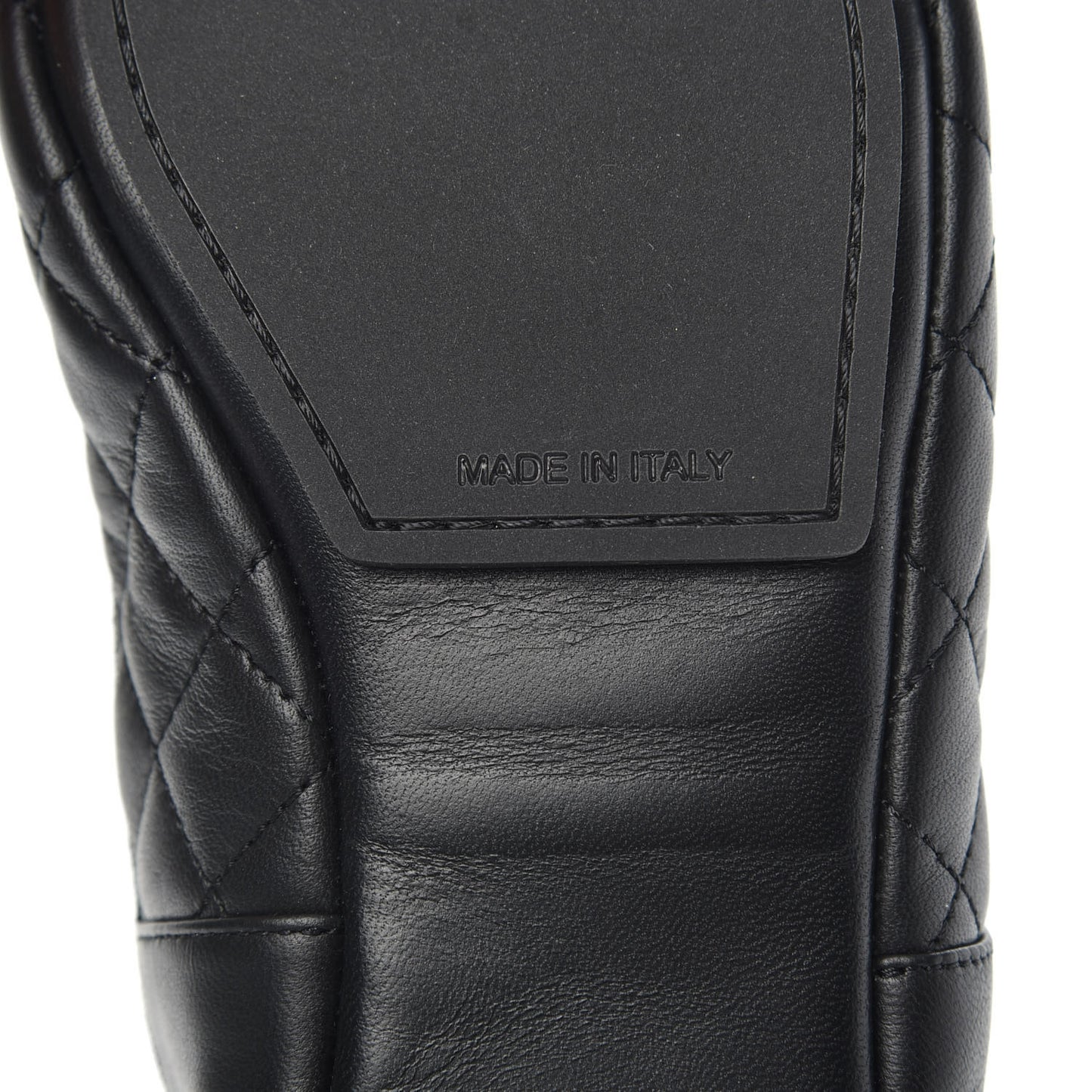 Lambskin Quilted Cap Toe Slipper With Pouch 41 Black