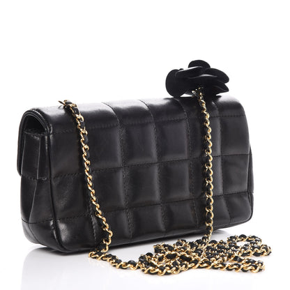 Chanel Lambskin Quilted Mini Chocolate Bar Camellia Flap Black 4 of 8