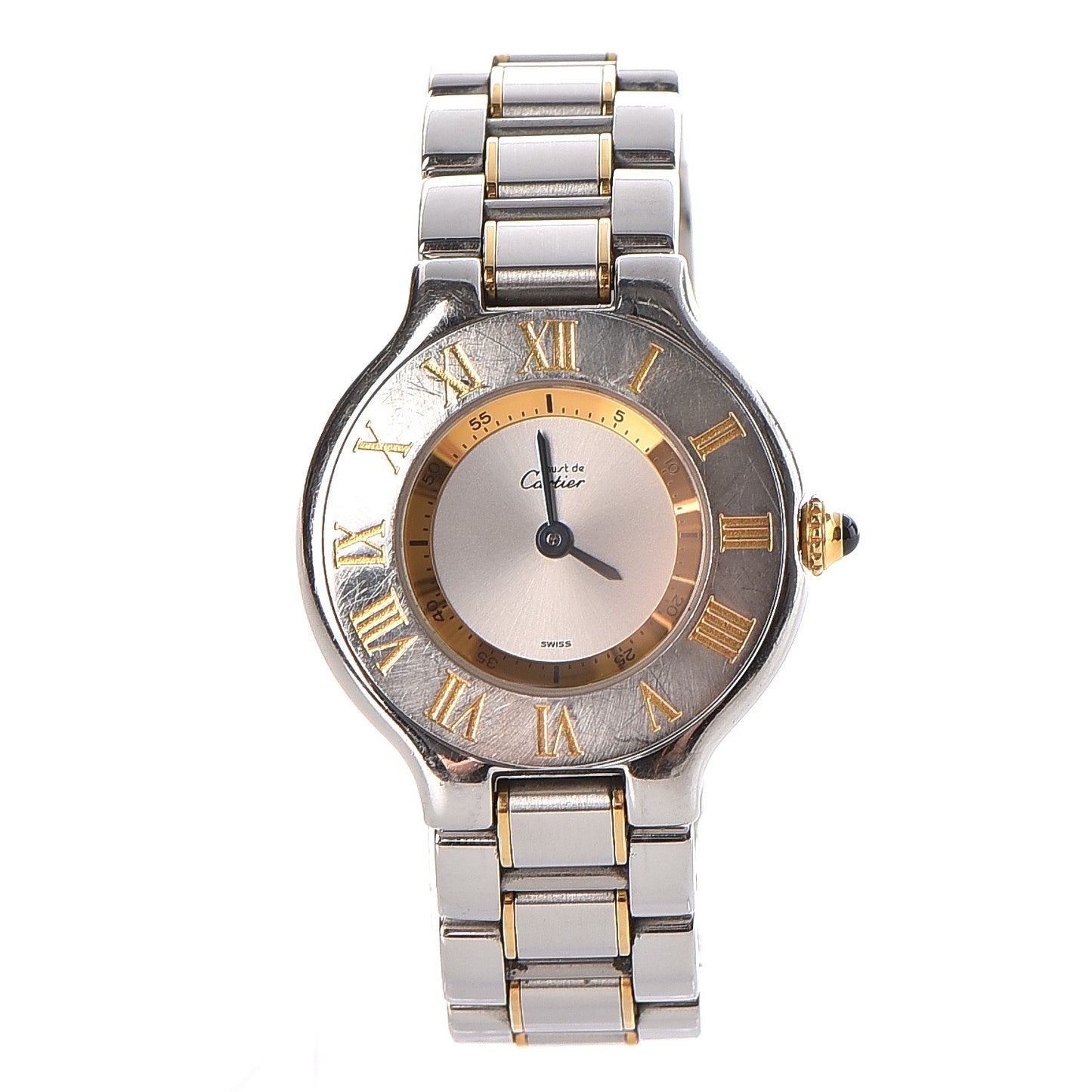 Stainless Steel 18K Yellow Gold 28mm Must De 21 Quartz Watch