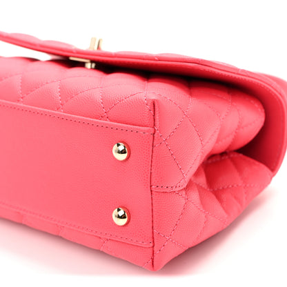 Chanel Caviar Quilted Mini Coco Handle Flap Pink 10 of 11