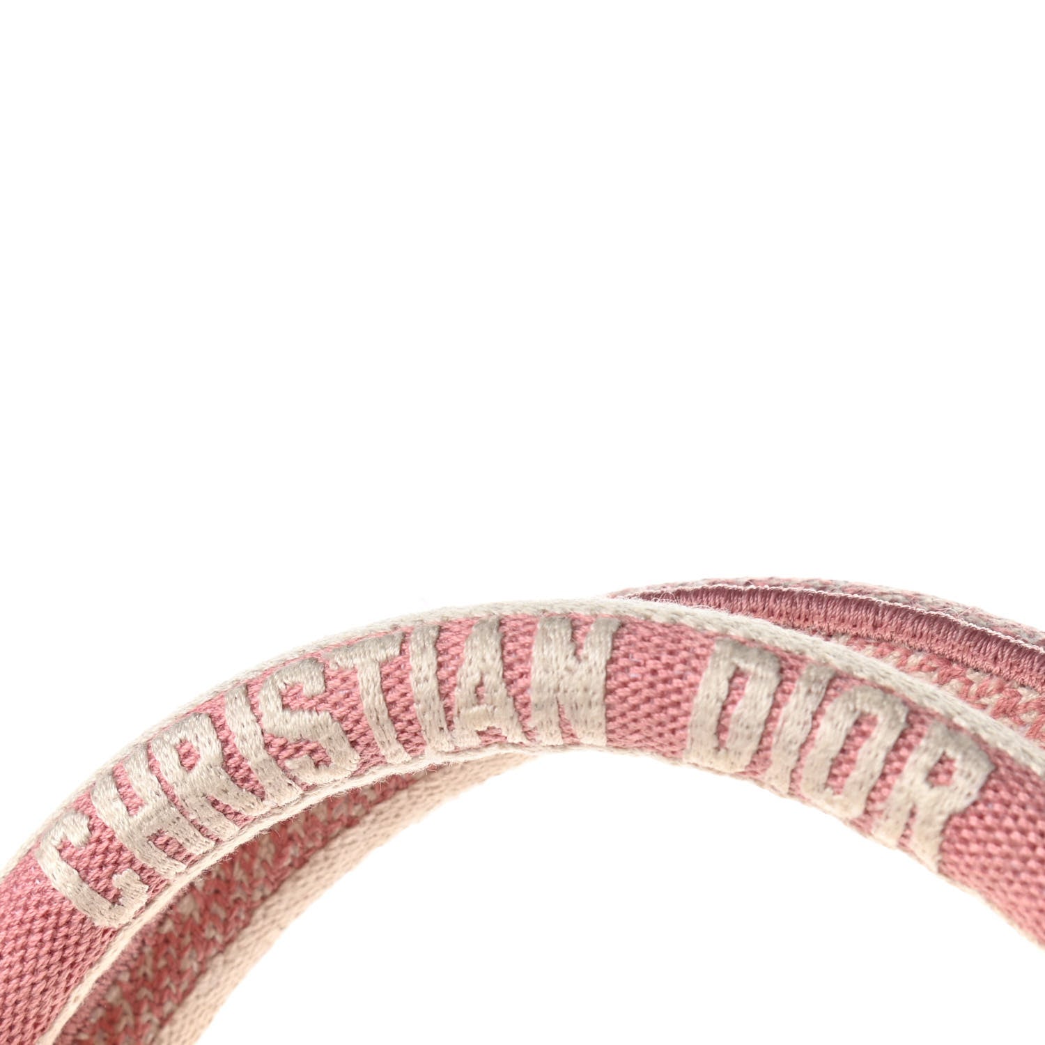Christian Dior Canvas Embroidered Large Striped Book Tote Pink 12 of 14