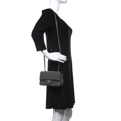 Chanel Patent Calfskin Quilted Mini Rectangular Flap Grey 2 of 11