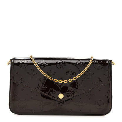 Louis Vuitton Vernis Pochette Felicie Chain Wallet Amarante 2 of 16