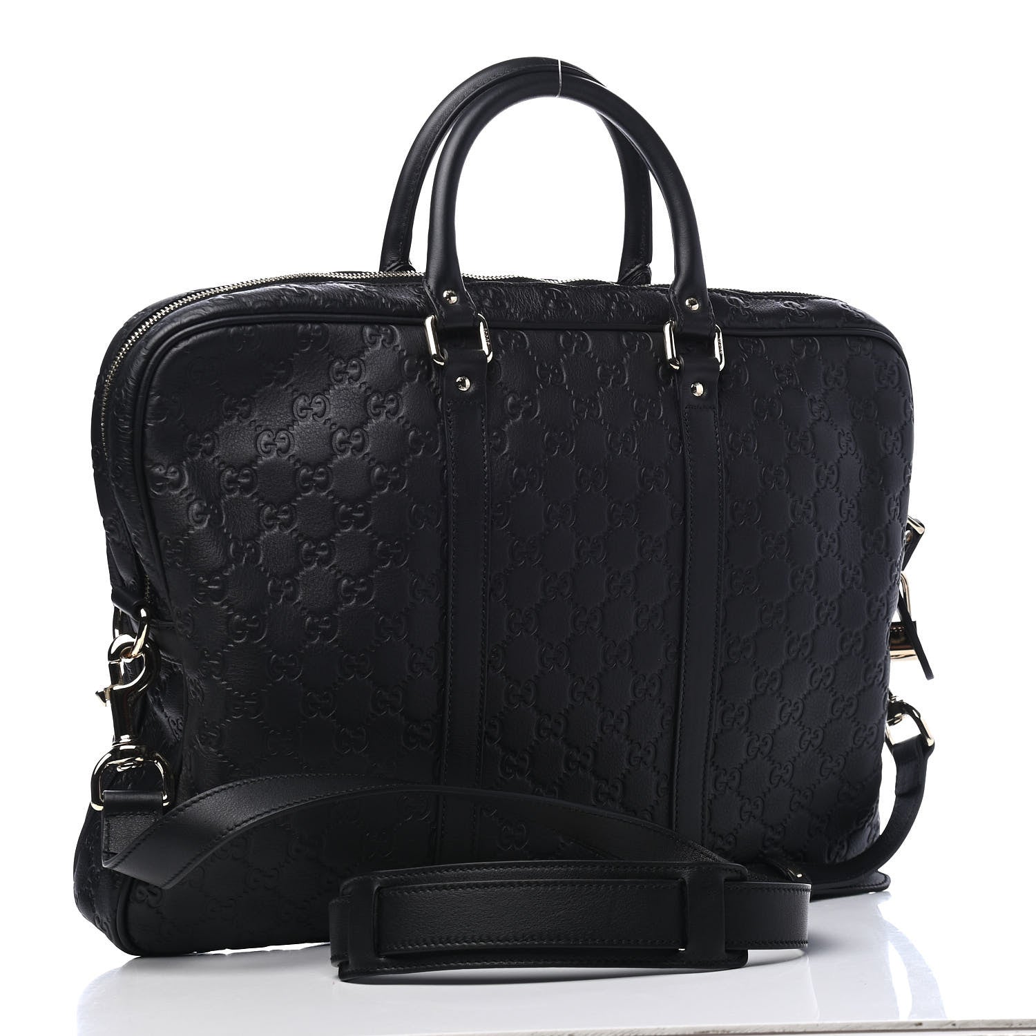 Gucci Guccissima Signature Briefcase Black 3 of 9