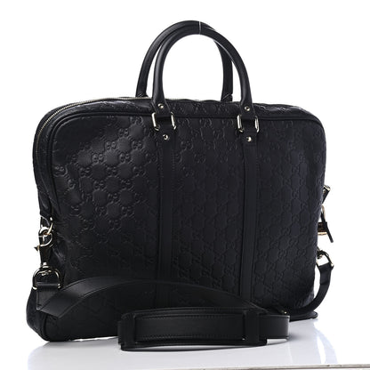 Gucci Guccissima Signature Briefcase Black 3 of 9