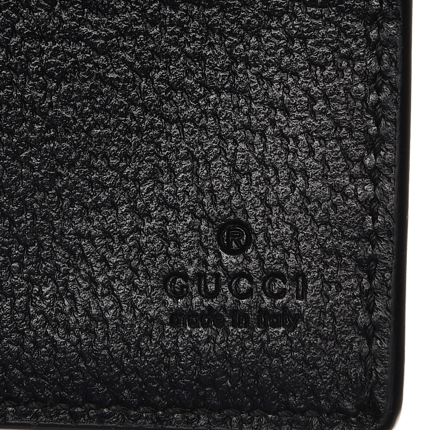 Calfskin Bee Star Bi-Fold Wallet Black