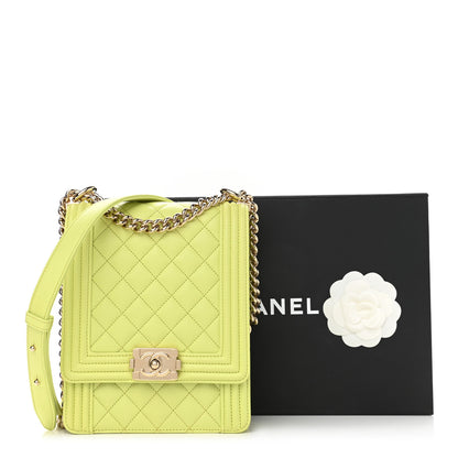 Chanel Calfskin Quilted North South Boy Flap Light Green 13 of 13