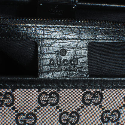 Gucci Monogram Bamboo Bullet Satchel Black 6 of 8
