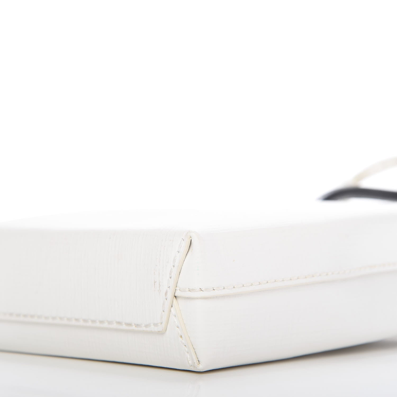 Balenciaga Squared Calfskin Logo Shopping Phone Holder Bag White Light Green 7 of 9