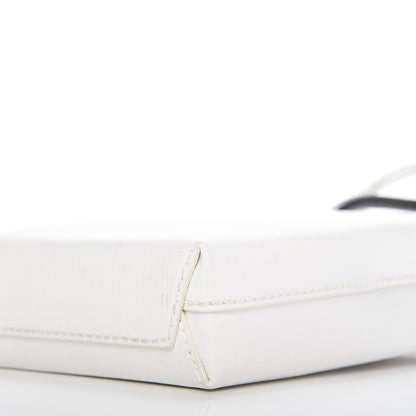 Balenciaga Squared Calfskin Logo Shopping Phone Holder Bag White Light Green 7 of 9