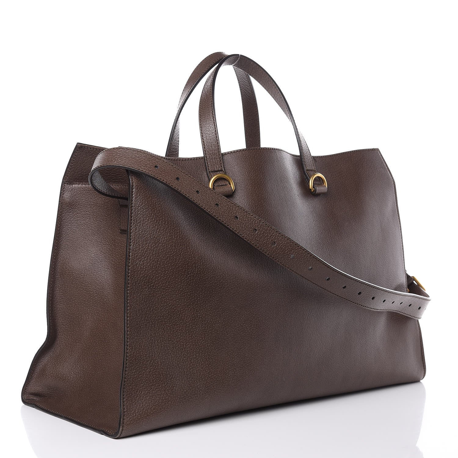 Gucci Calfskin Web Large Top Handle Bag Brown 3 of 17