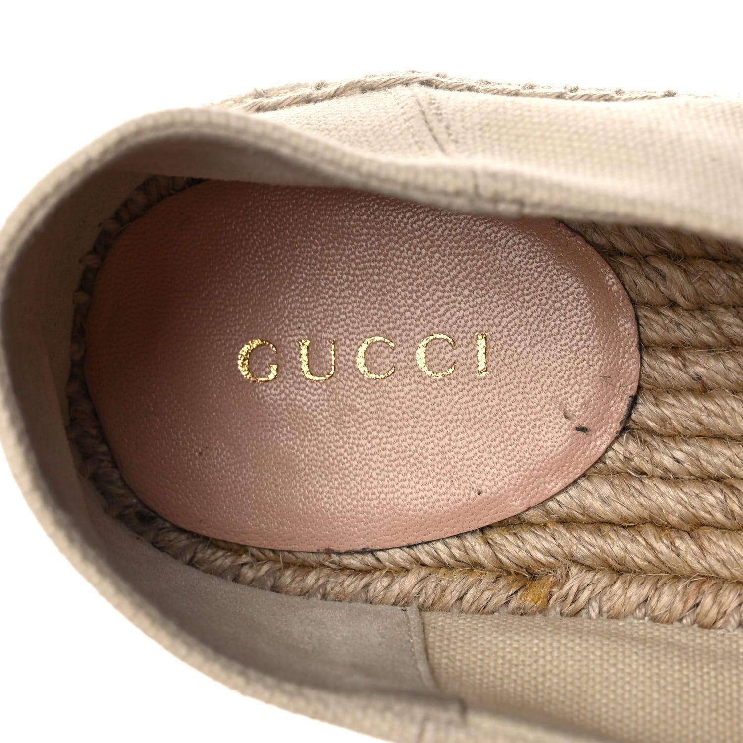 Gucci Canvas Logo Lace-Up Platform Espadrilles 40 Greggio Grege 8 of 9
