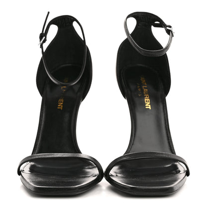 Saint Laurent Calfskin Opyum 110 Sandals 37 Black Silver 3 of 11