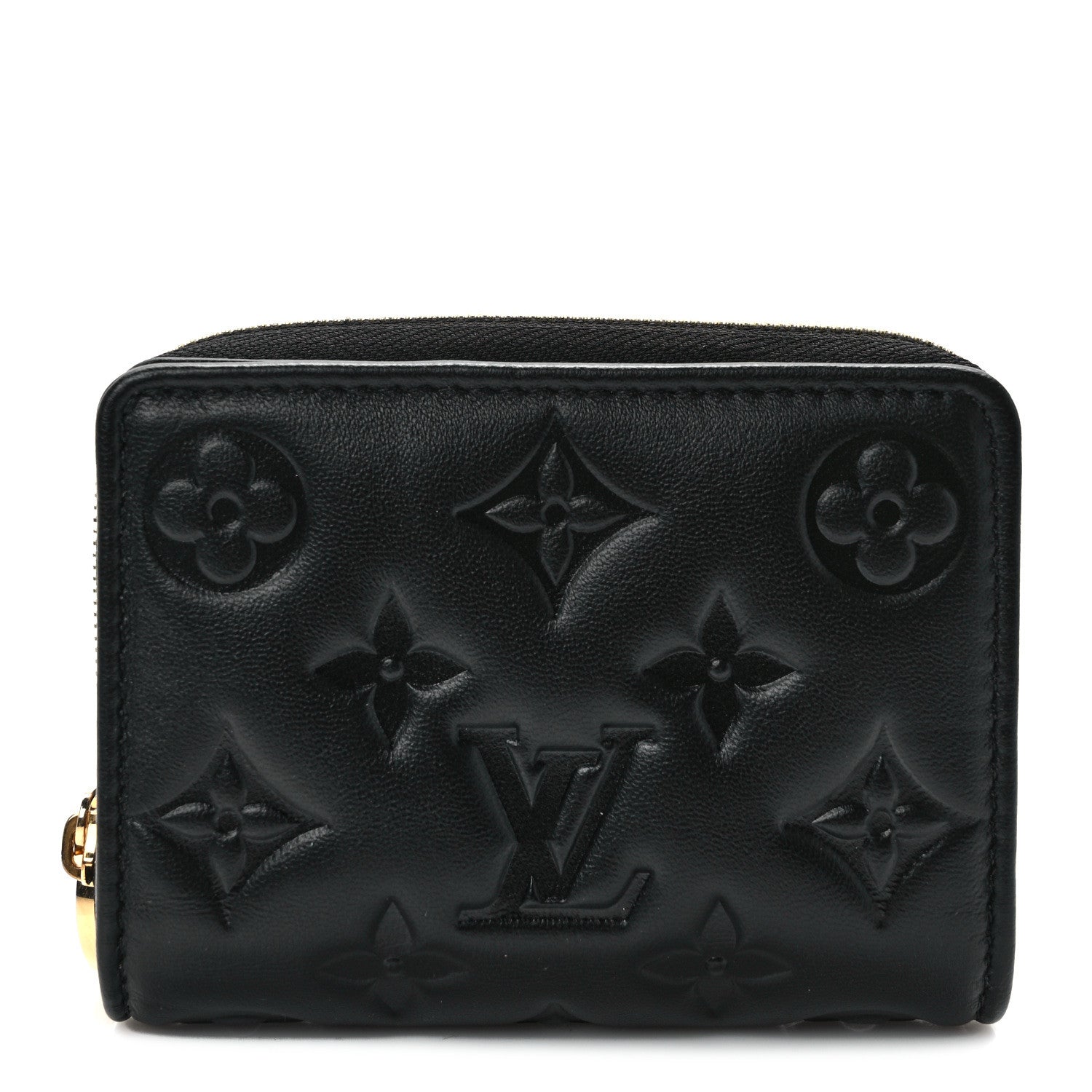 Louis Vuitton Lambskin Embossed Monogram Lou Coussin Wallet Black 1 of 8