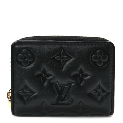 Louis Vuitton Lambskin Embossed Monogram Lou Coussin Wallet Black 1 of 8