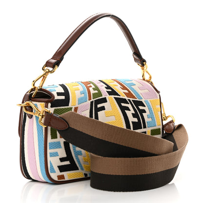 Fendi X SARA COLEMAN Canvas Vitello King Seta FF Fish Eye Embroidered Baguette Grezzo Multicolor Ghianda 3 of 14