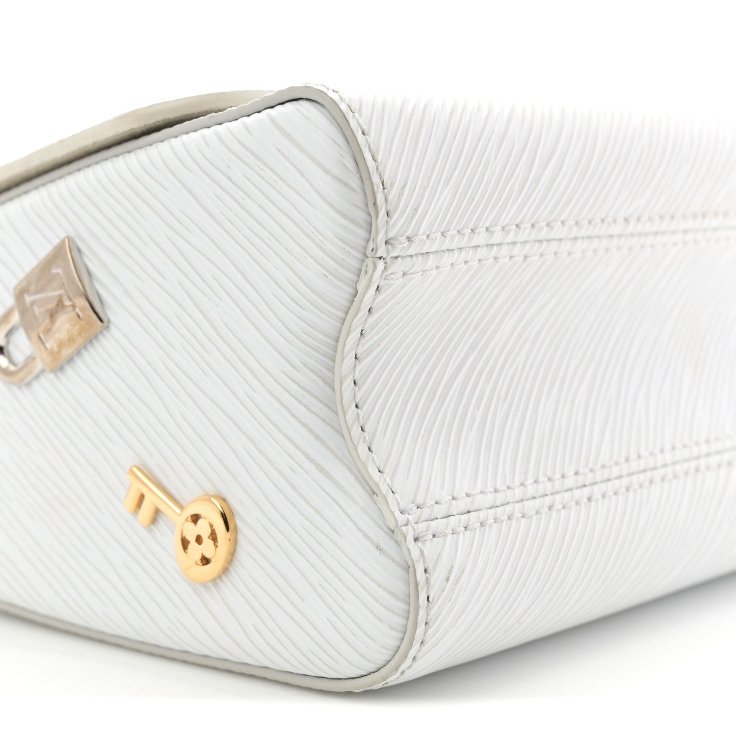 Louis Vuitton Epi Love Lock Twist Shoulder Bag MM White 1834172