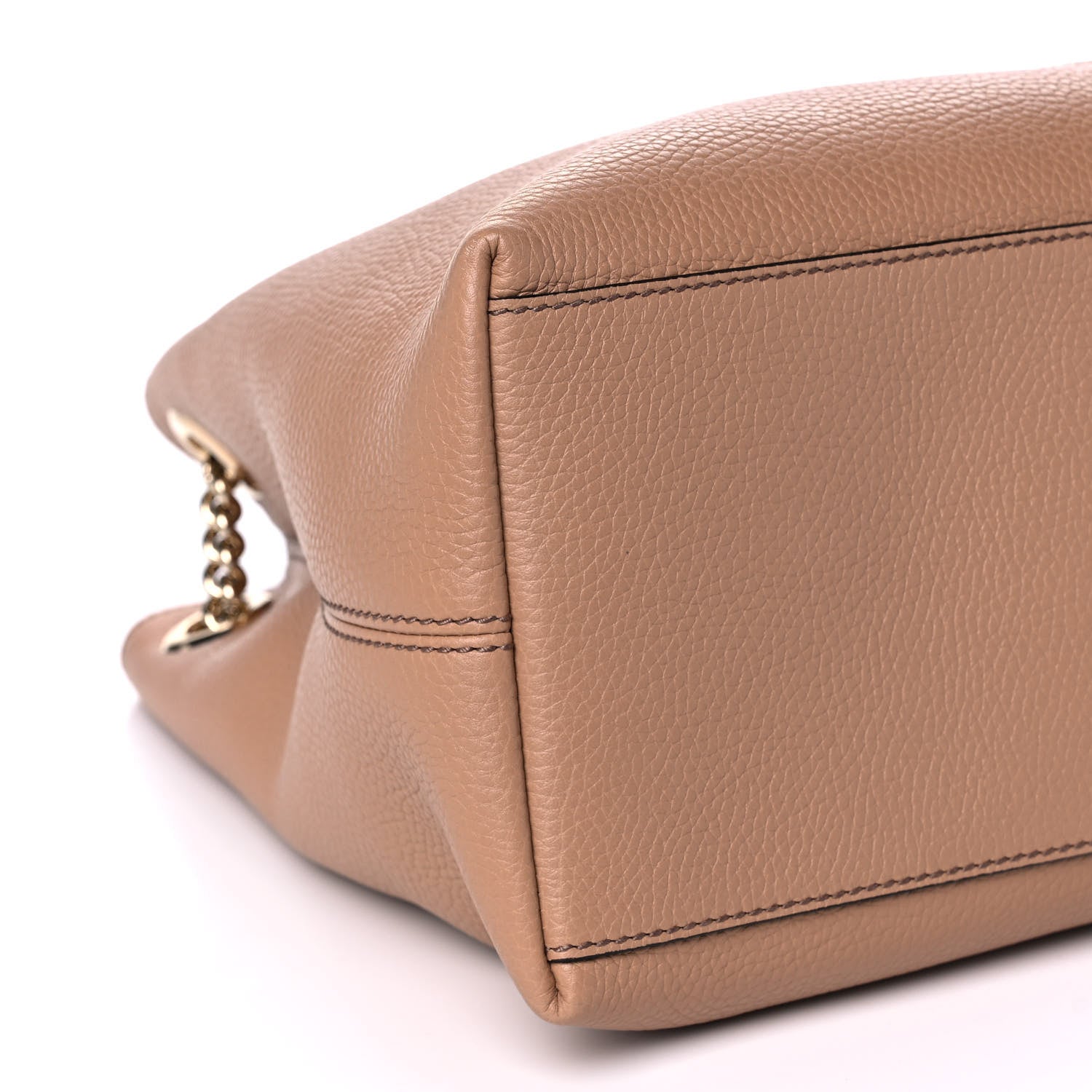 Gucci Pebbled Calfskin Medium Soho Chain Shoulder Bag Camelia 10 of 11