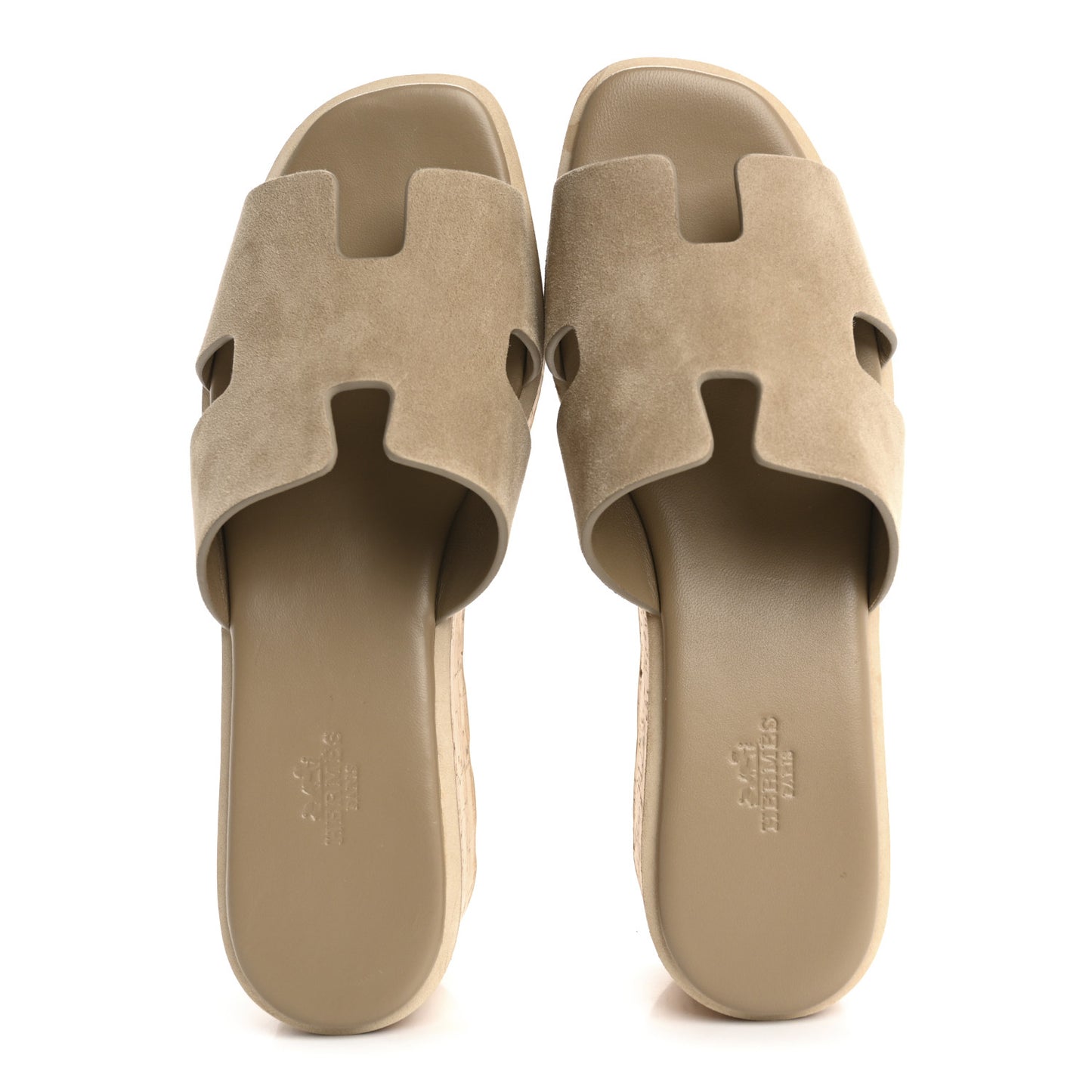 Suede Goatskin Cork Eze 30 Sandals 39 Beige Argile