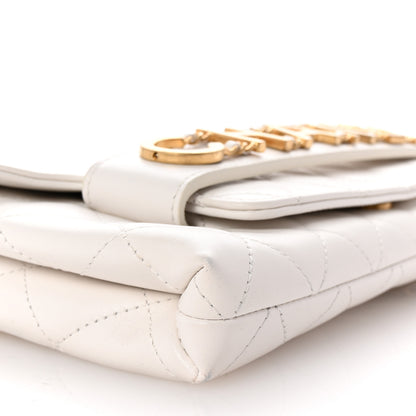 Chanel Calfskin Quilted Enchained Clutch White 9 of 10