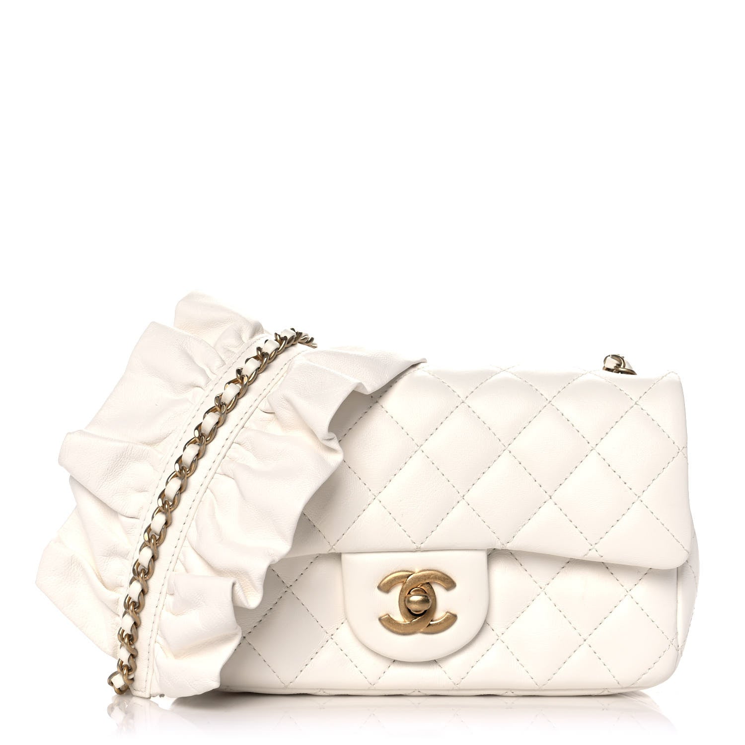 Chanel Lambskin Quilted Mini Romance Rectangular Flap White 1 of 11