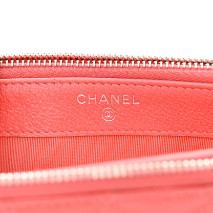 Chanel Caviar Quilted CC Box Clutch With Chain Coral 8 of 15