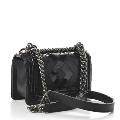 Chanel Calfskin Patent Calfskin Caviar Small Boy Flap Black 3 of 11