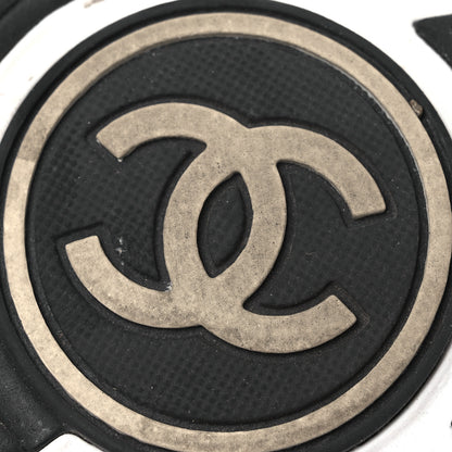 Chanel Mesh Suede Calfskin Grained Calfskin Womens CC Sneakers 37 White Black 10 of 13