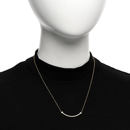 Tiffany 18K Yellow Gold Small T Smile Pendant Necklace 2 of 5