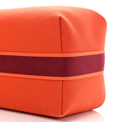 Hermes Canvas Large Bride-A-Brac Pouch Orange Feu Burgundy 9 of 9