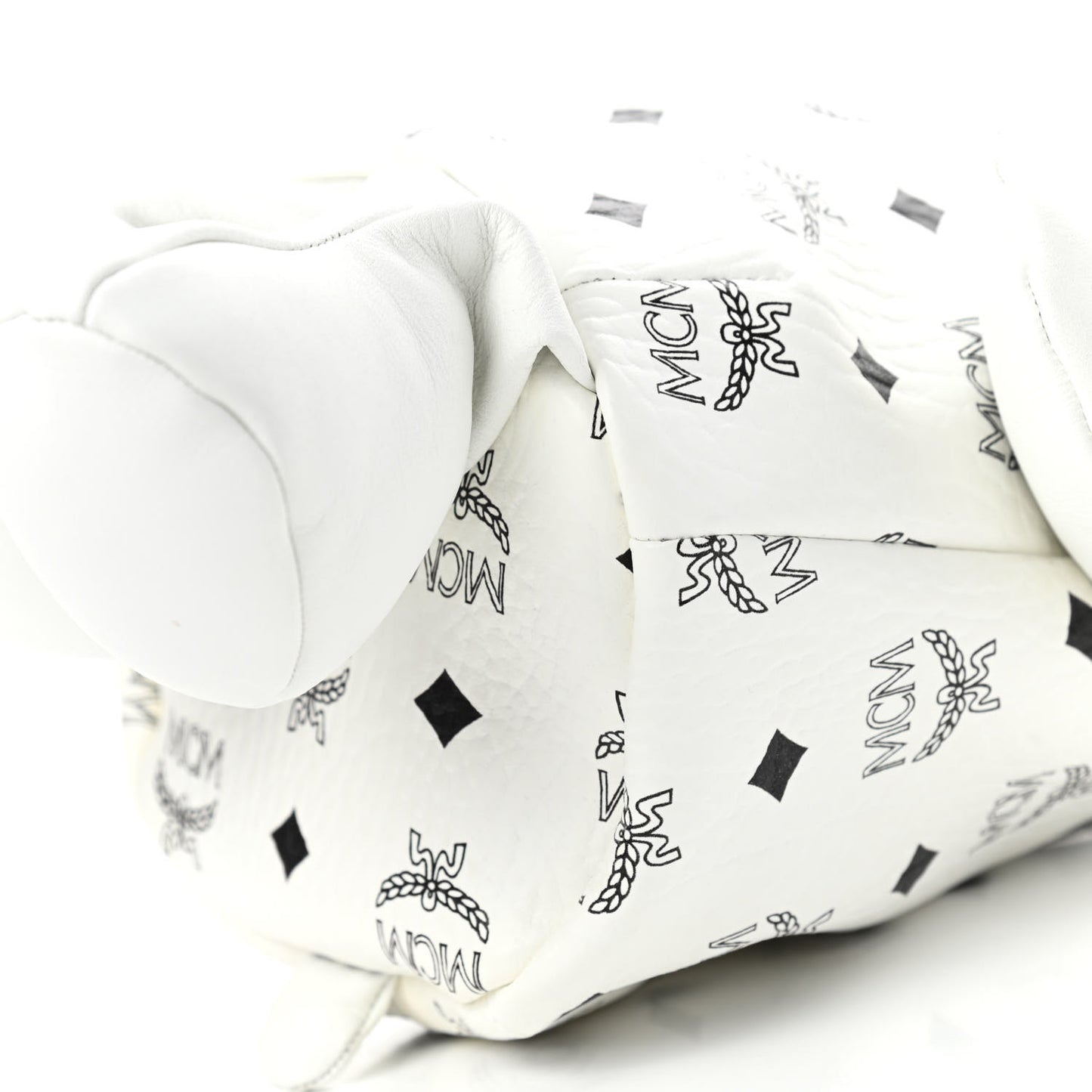 Calfskin Visetos Bear Zoo Doll Backpack White