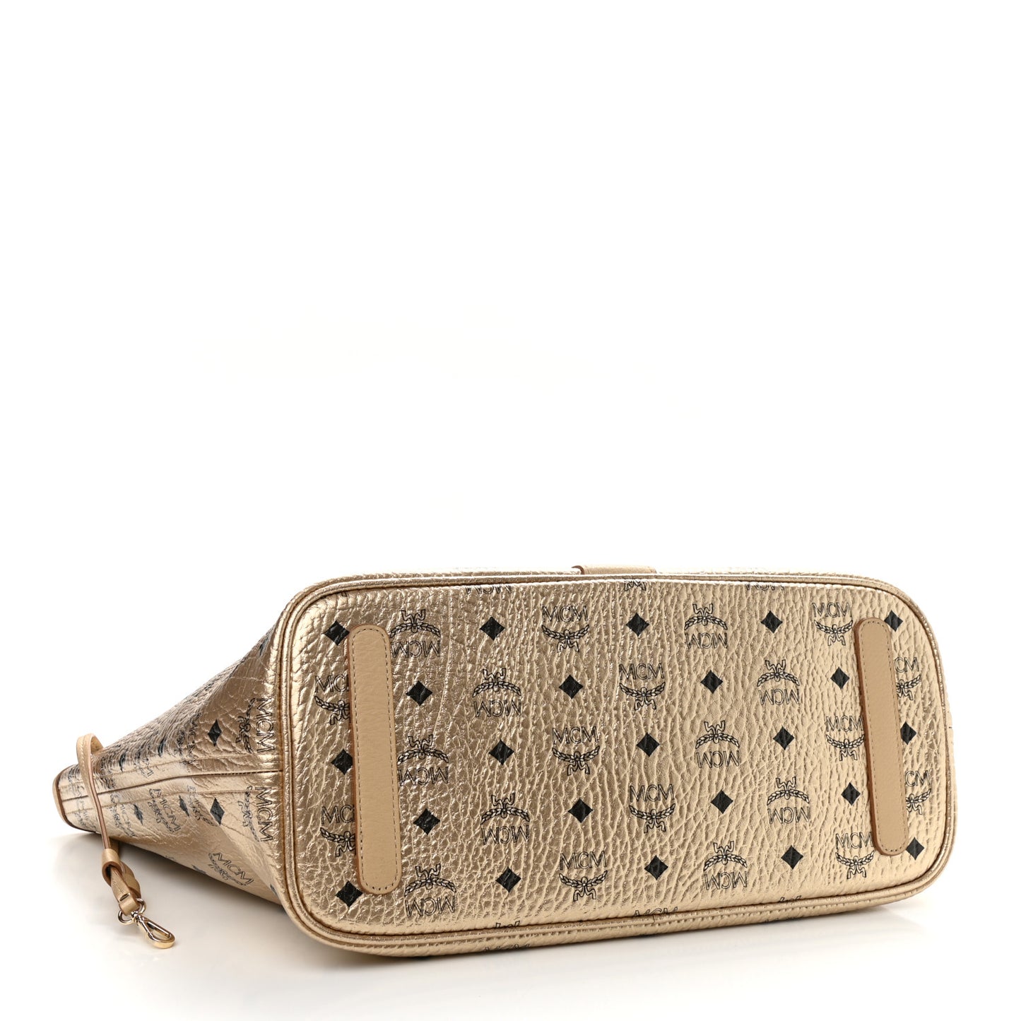 Metallic Visetos Medium Liz Reversible Shopper Tote Gold