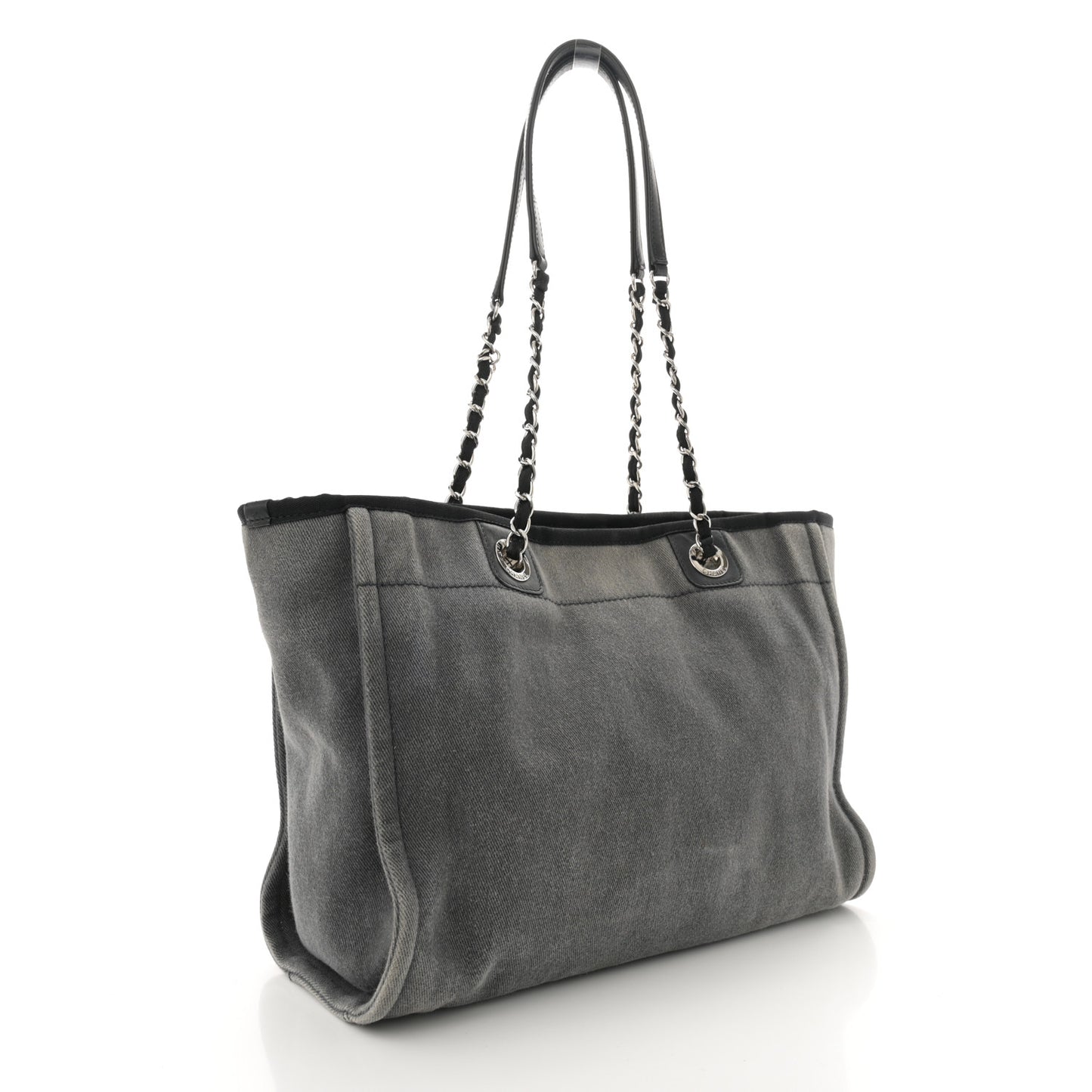 Canvas Sequin Small Deauville Tote Charcoal