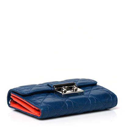 Christian Dior Lambskin Cannage Miss Dior Explorateur Compact Wallet Navy 4 of 8