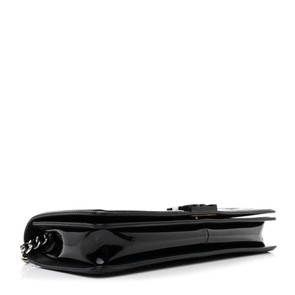 Chanel Patent Calfskin Quilted Boy Clutch With Removable Chain Black 4 of 10