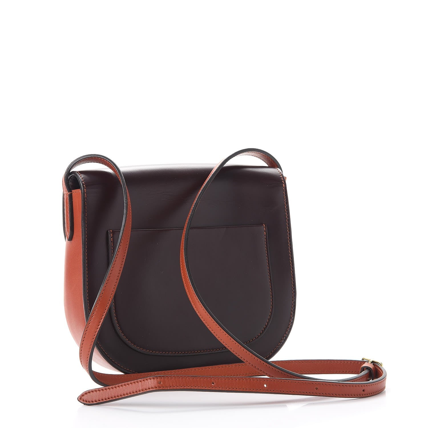 Celine Glazed Calfskin Small Bi-Color Trotteur Burgundy 3 of 10