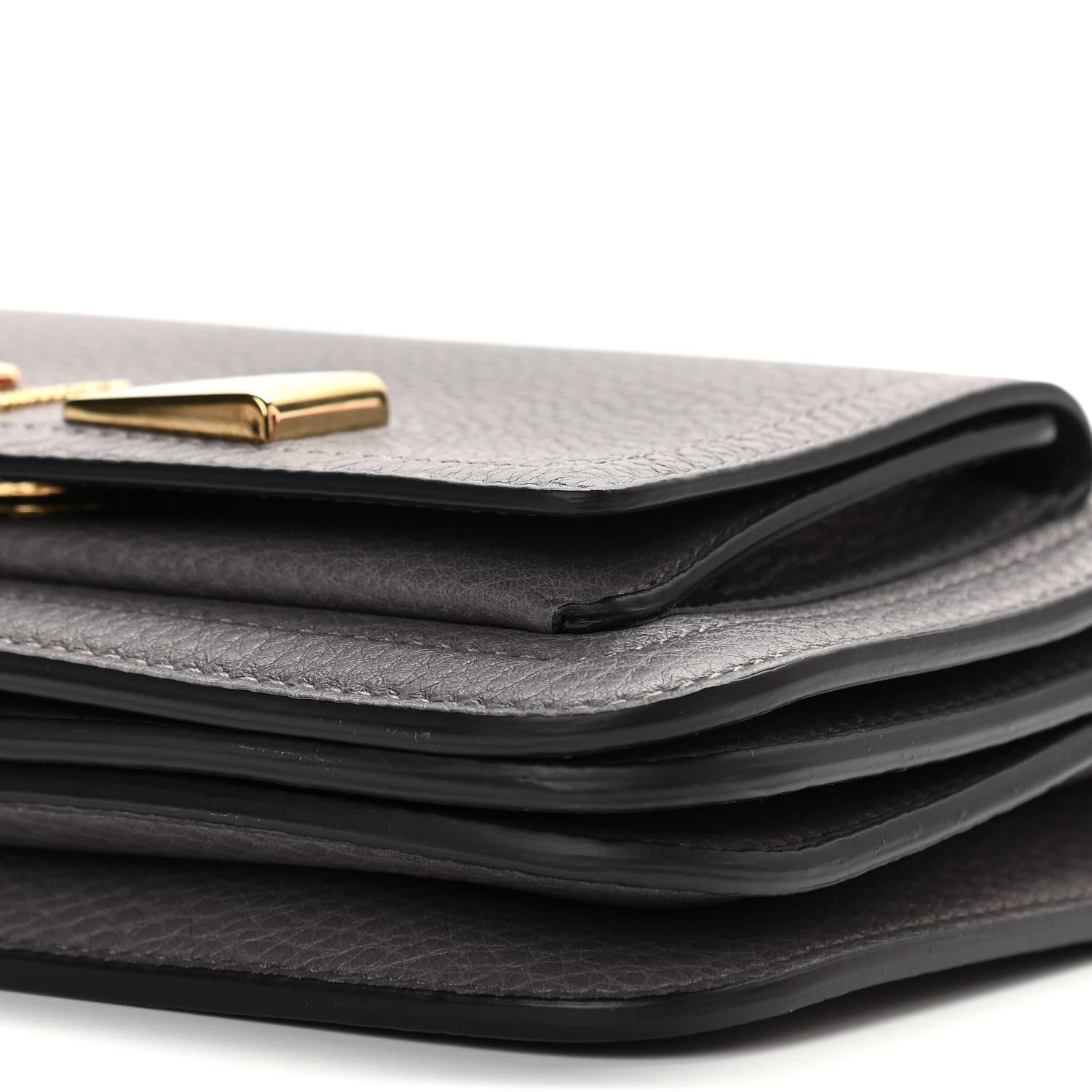 Salvatore Ferragamo Pebbled Calfskin Ginevra Chain Bag Grey 10 of 14