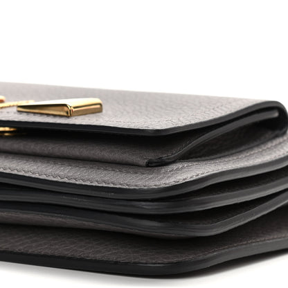 Salvatore Ferragamo Pebbled Calfskin Ginevra Chain Bag Grey 10 of 14