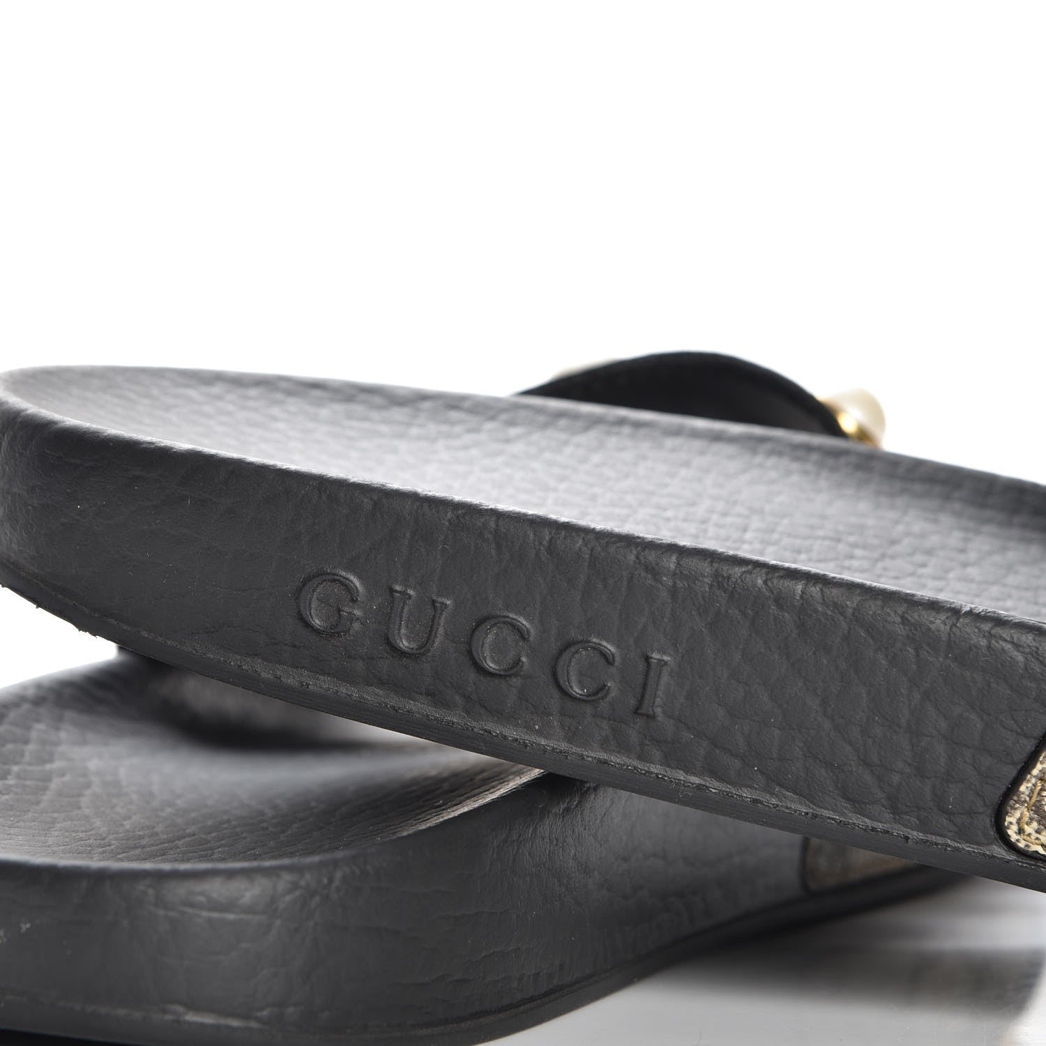 Gucci GG Supreme Monogram Pearls Slide Sandals 40 Beige 5 of 10