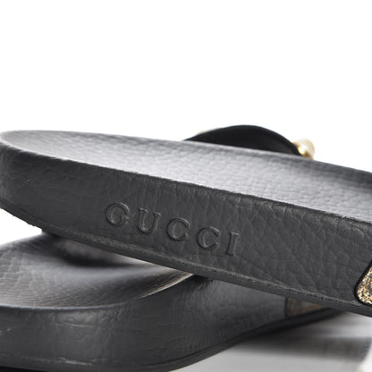 Gucci GG Supreme Monogram Pearls Slide Sandals 40 Beige 5 of 10