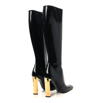Saint Laurent Vitello Marilyn Auteuil 105 Knee High Zip Boots 41 Black 4 of 7