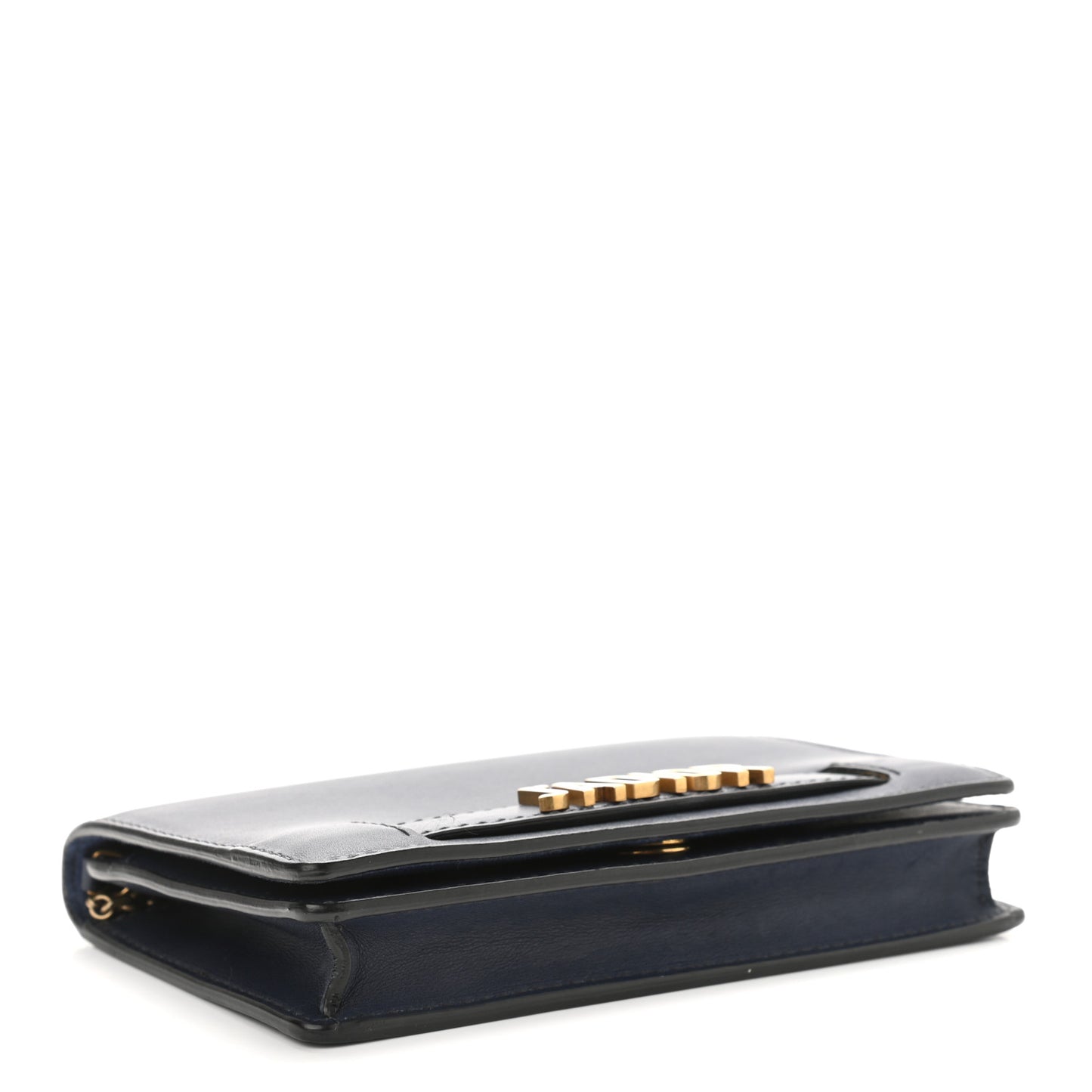 Calfskin J'Adior Wallet on Chain Pouch Navy Blue