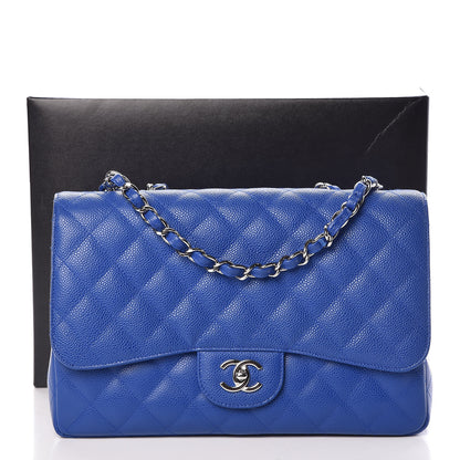 Chanel Caviar Quilted Jumbo Single Flap Blue 11 of 11