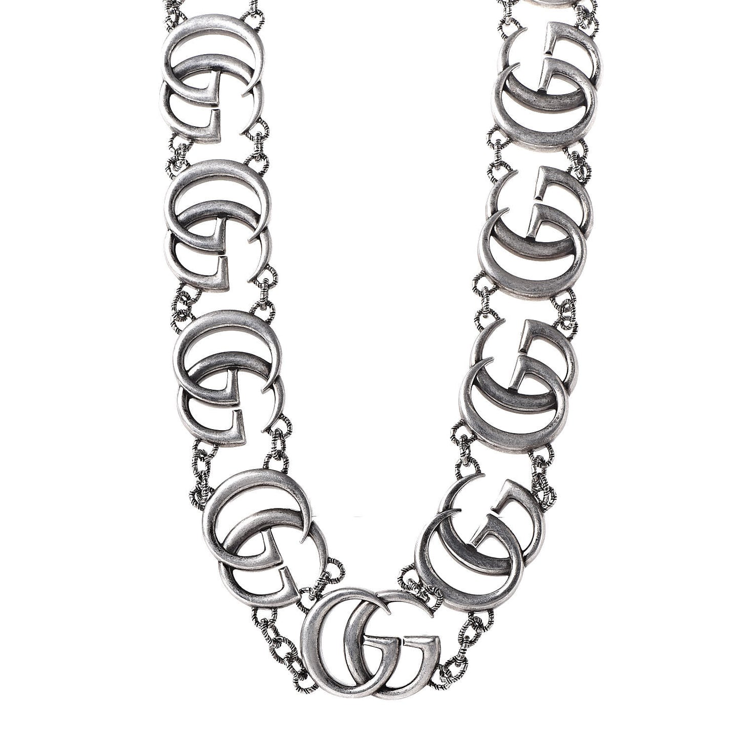 Sterling Silver Double G Marmont Statement Necklace