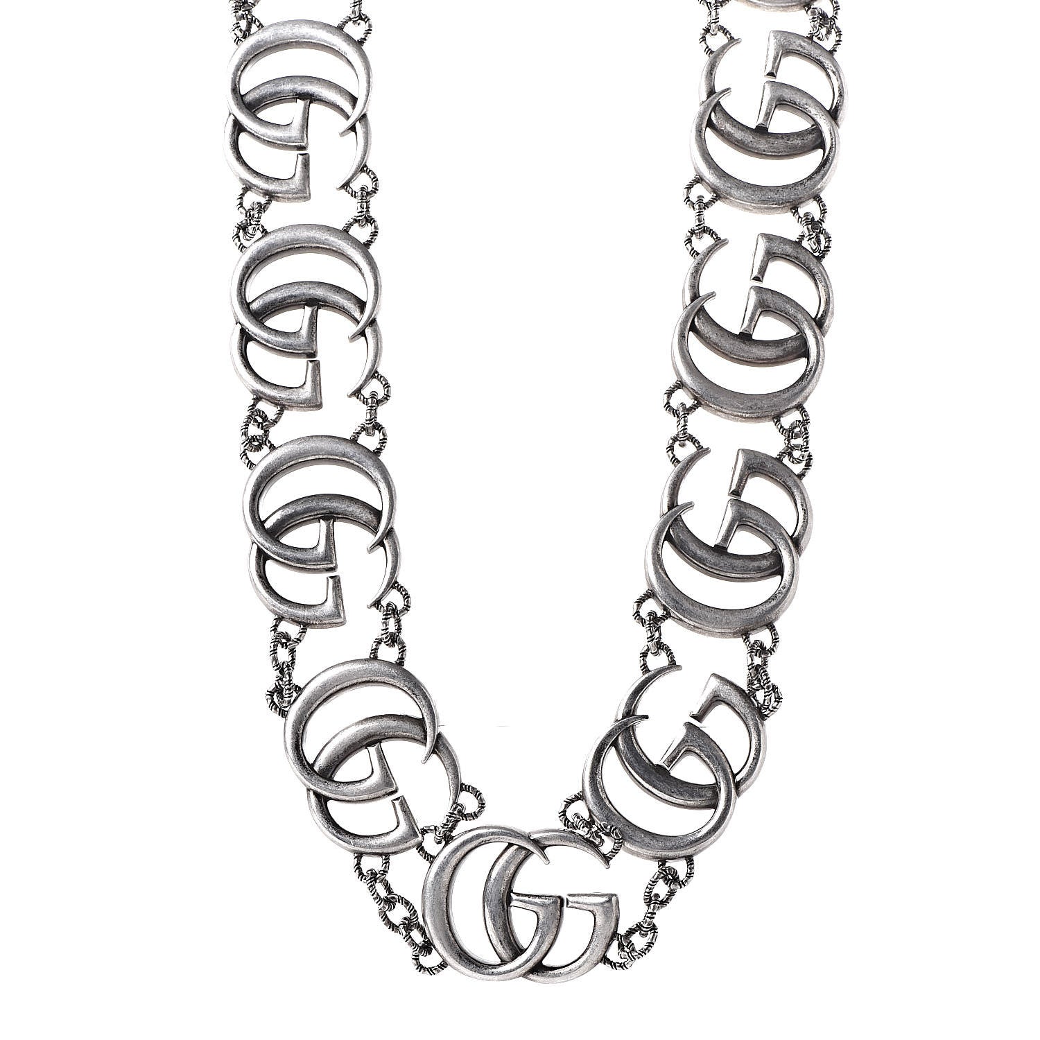 Gucci Sterling Silver Double G Marmont Statement Necklace 1 of 6